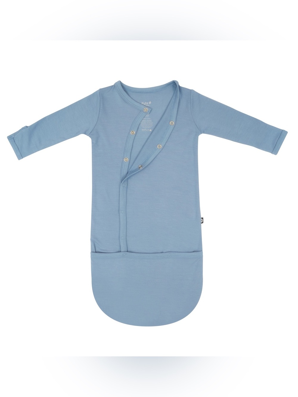 Kyte Baby Bamboo Snap Sleep Gown Dusty Slate Blue 3-6M